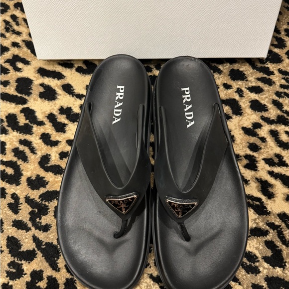 Prada black rubber thong sandals Size 40 (US 10) - Picture 3 of 9